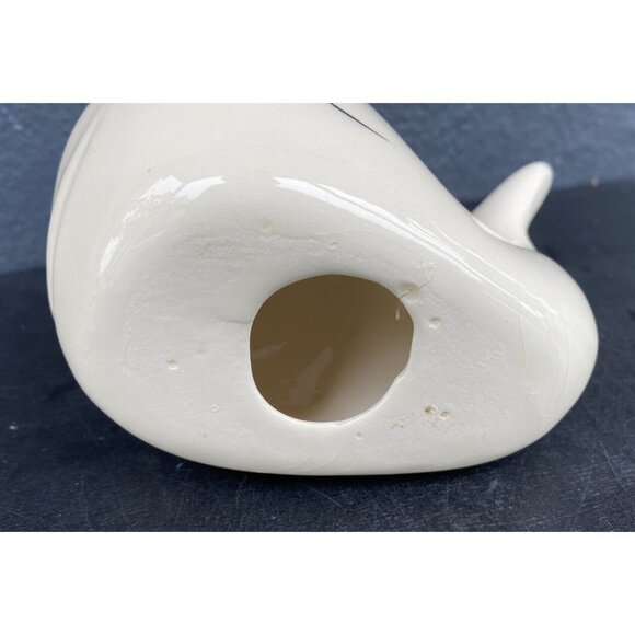 Anthropomorphic Porcelain Ceramic Whale Figurine Hand Painted Victorian Floral - Picture 8 of 9